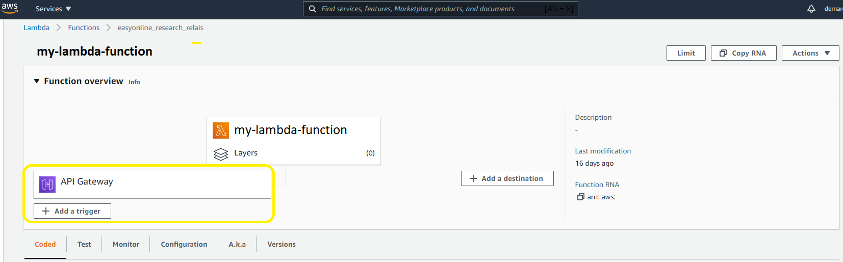 AWS Gateway as AWS Lambda trigger