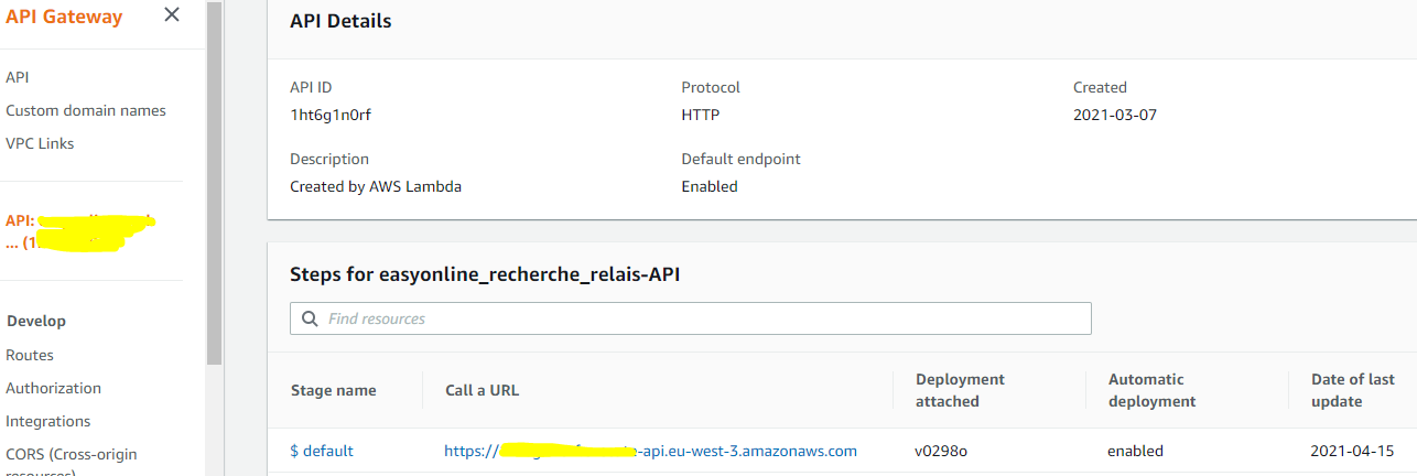 Configuring AWS Gateway as HTTP trigger for AWS Lambda - result