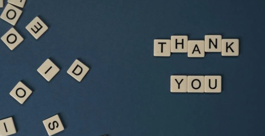 "Thank you" message